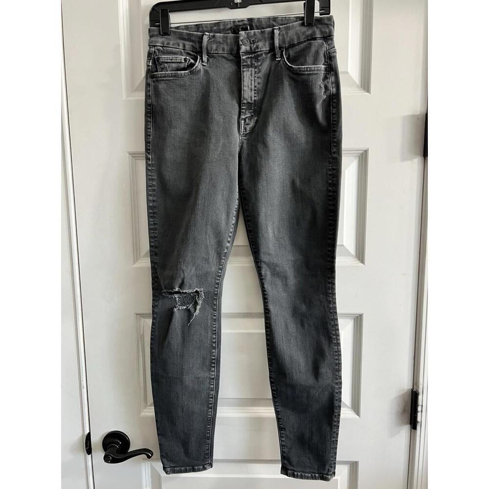 MOTHER Jeans High Waisted Looker - Sexy Just Walked Into Town Sz 29 Faded Blk Wm